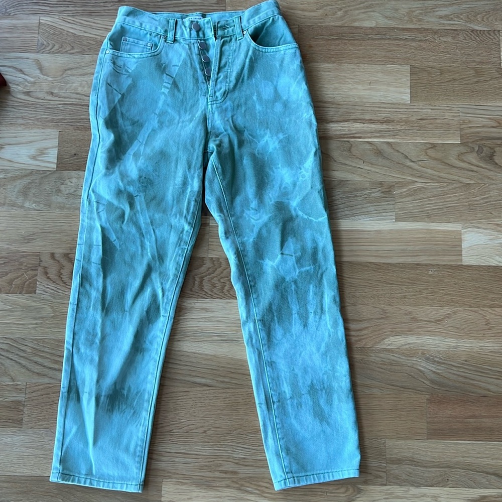 12TH TRIBE SPRING TO COME GREEN TIE DYE PANTS size S